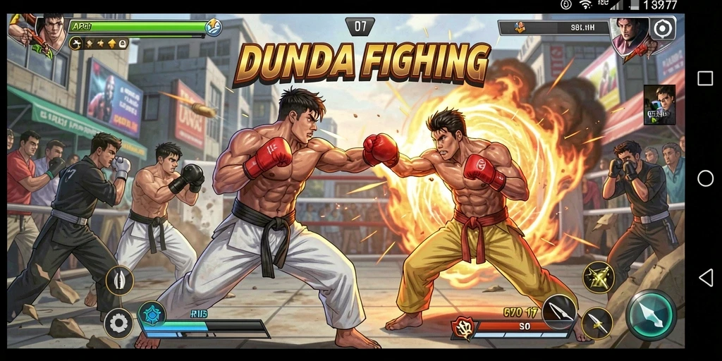 Tampilan gameplay Fighting yang intens di API77.