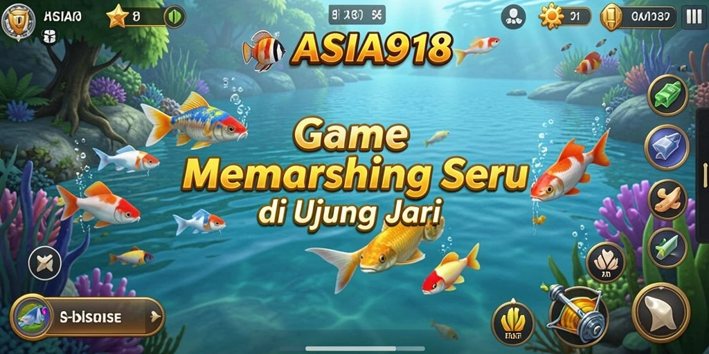 Tampilan gameplay seru dalam ASIA918 saat menangkap ikan.