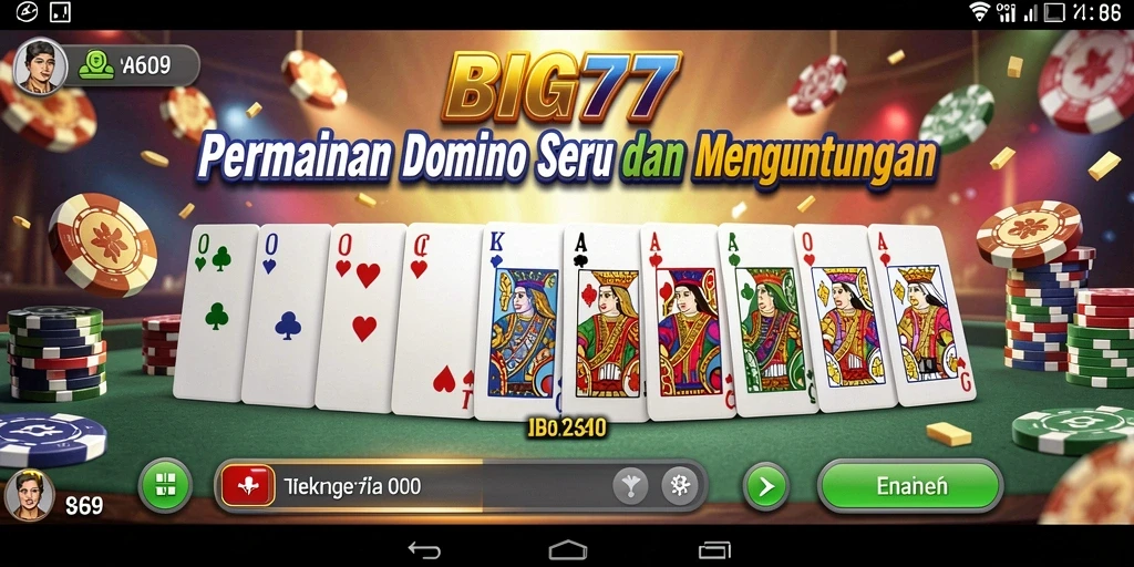 Tampilan gameplay seru dari BIG77 dengan fitur Domino.