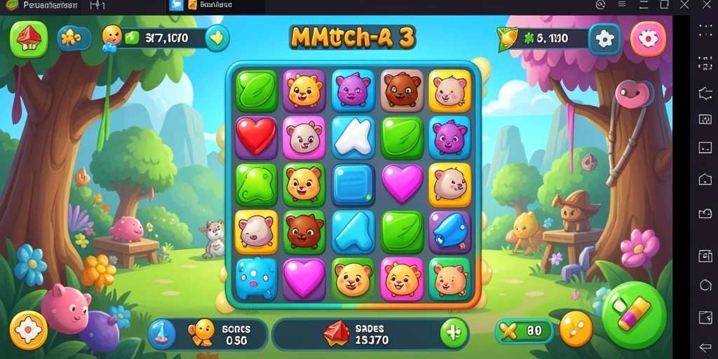 Tampilan gameplay seru di C0077 dengan grafis colorful.