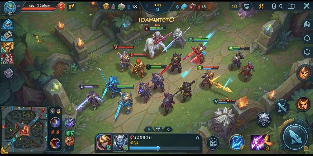 Screenshot dari gameplay seru IDAMANTOTO dalam arena MOBA.