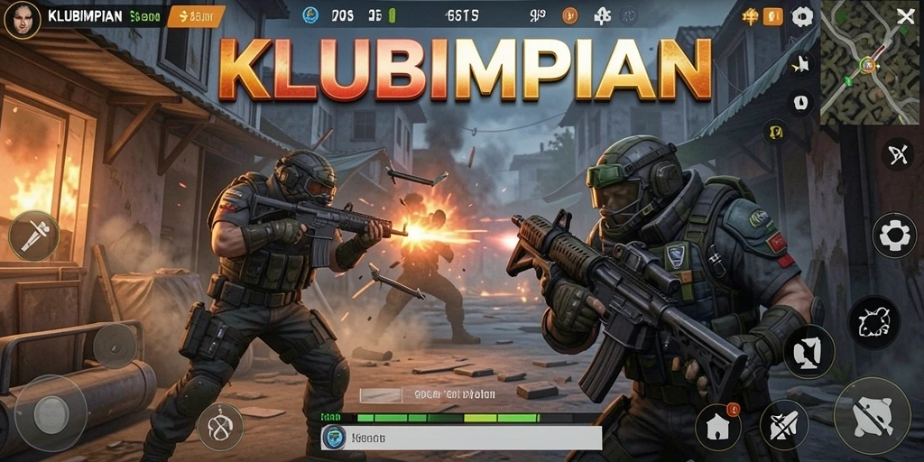 Tampilan aksi gameplay KLUBIMPIAN yang seru dan intens.