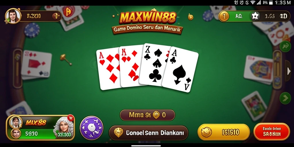 Tampilan gameplay seru Domino MAXWIN88 yang mengasyikkan.