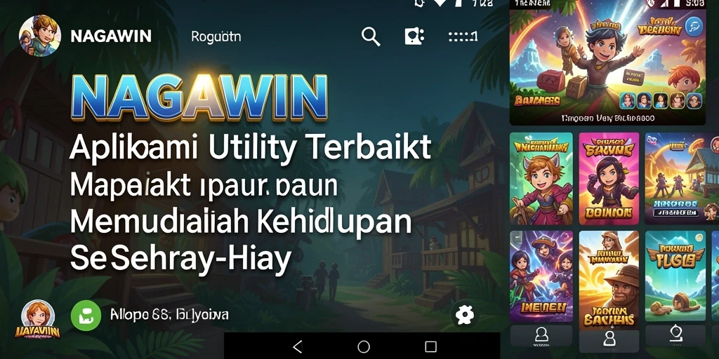 Tampilan antarmuka aplikasi NAGAWIN yang user-friendly.