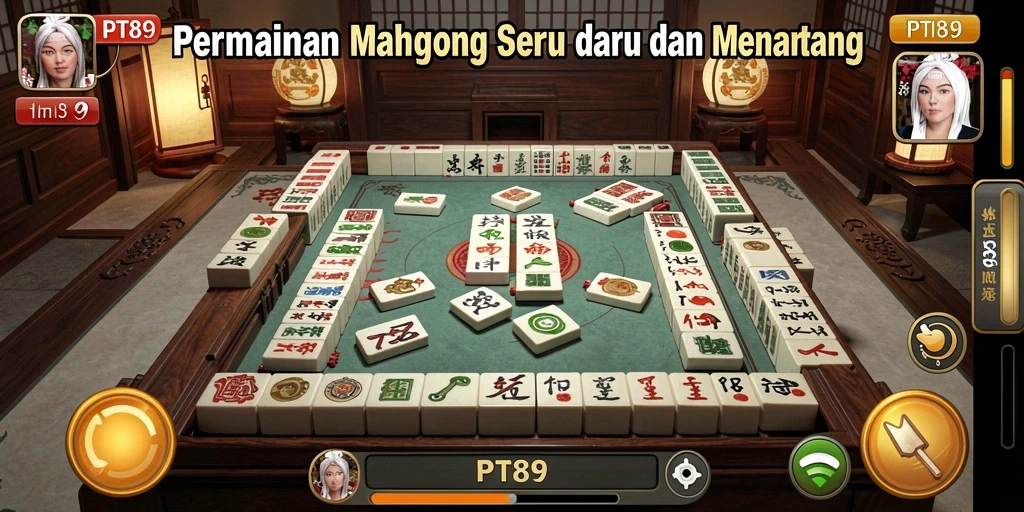 Screenshot gameplay menunjukkan keseruan bermain Mahjong di PT89.