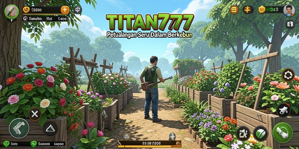 Gameplay seru saat mengelola kebun di TITAN777.